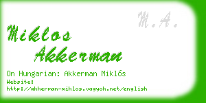 miklos akkerman business card
